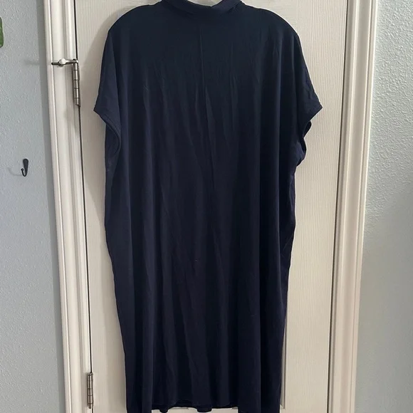 Eileen Fisher Tencel Jersey Shirtdress In Navy Women’s 1X Lightweight Casual - Picture 5 of 11
